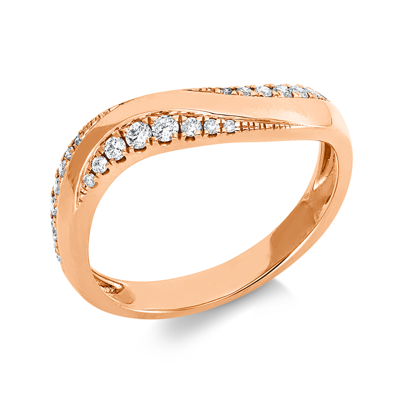 Ring    aus 750/-18 Karat Rotgold mit 24 Diamanten 0