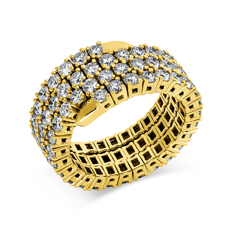 Ring    aus 750/-18 Karat Gelbgold mit 87 Diamanten 3