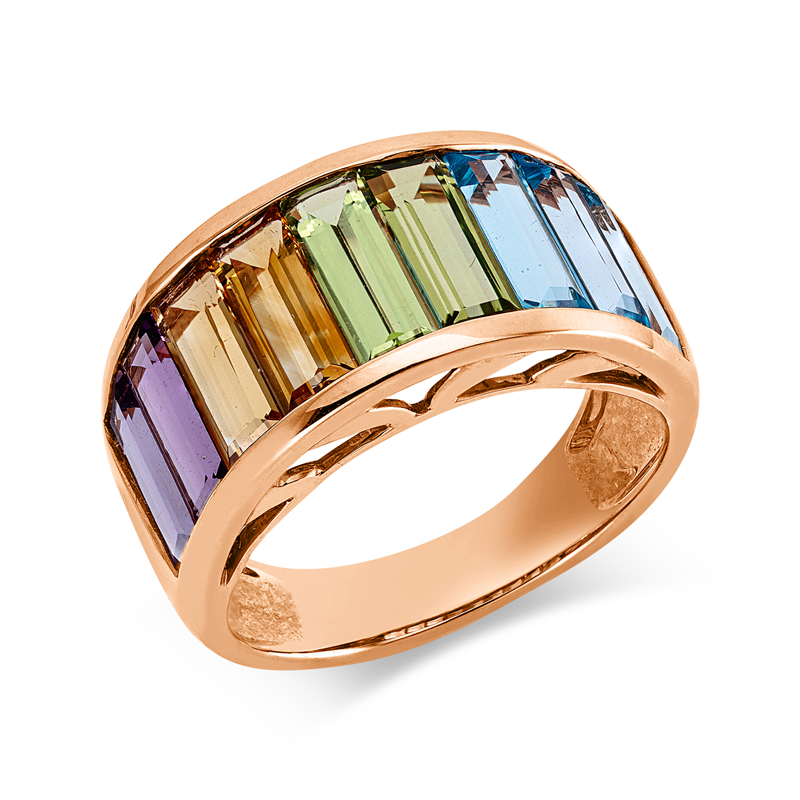 Ring mit Topas  aus 750/-18 Karat Rotgold  