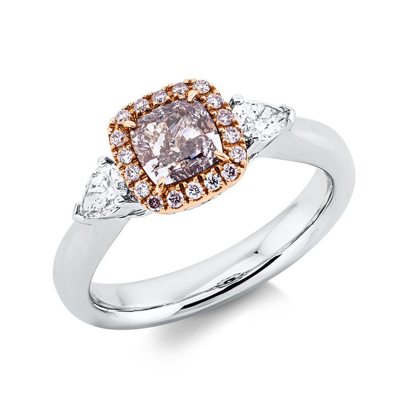 Ring    aus 750/-18 Karat Weißgold / Rotgold mit 21 Diamanten 1