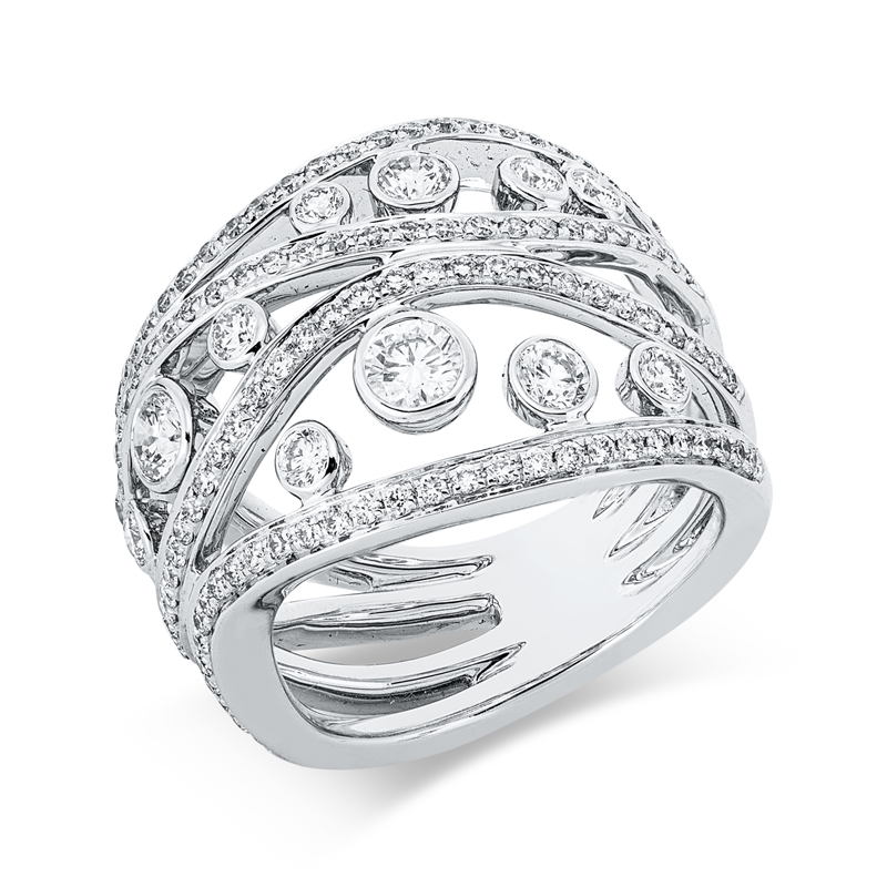 Ring    aus 750/-18 Karat Weißgold mit 135 Diamanten 1