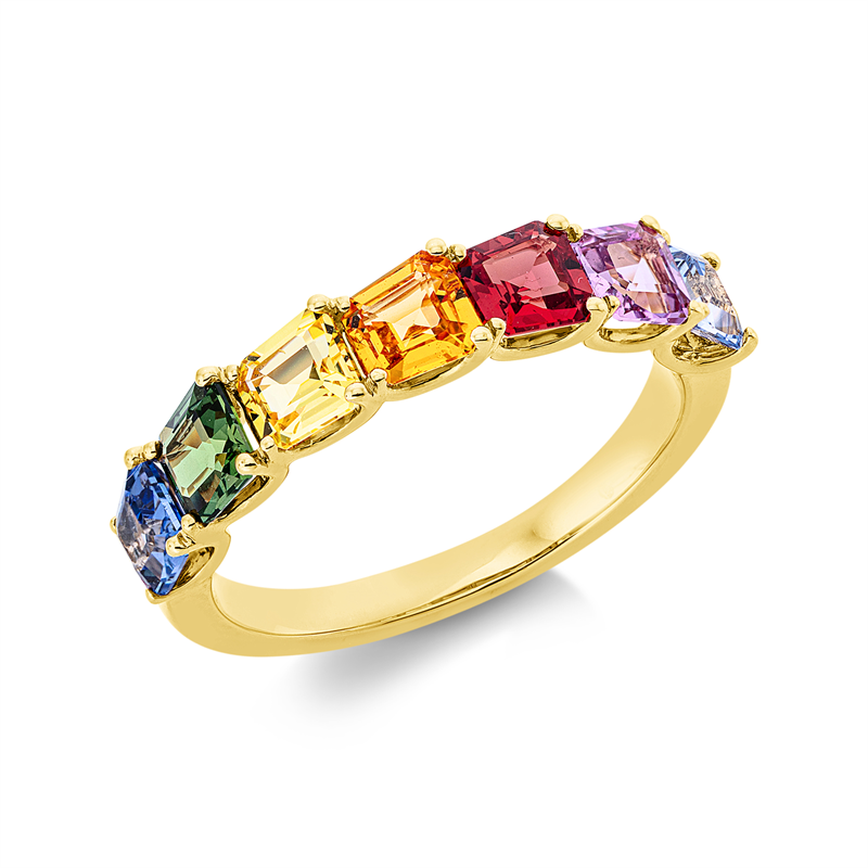 Ring mit Saphir  aus 750/-18 Karat Gelbgold  