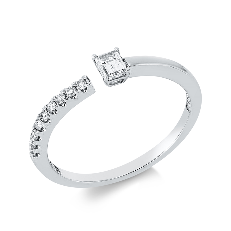 Ring    aus 750/-18 Karat Weißgold mit 10 Diamanten 0