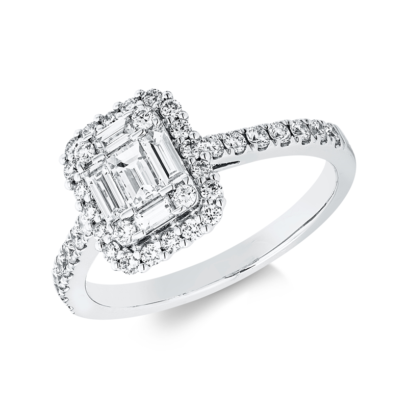 Ring    aus 750/-18 Karat Weißgold mit 43 Diamanten 0