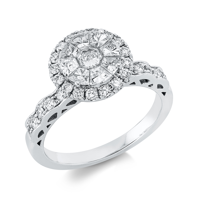 Ring    aus 750/-18 Karat Weißgold mit 38 Diamanten 1