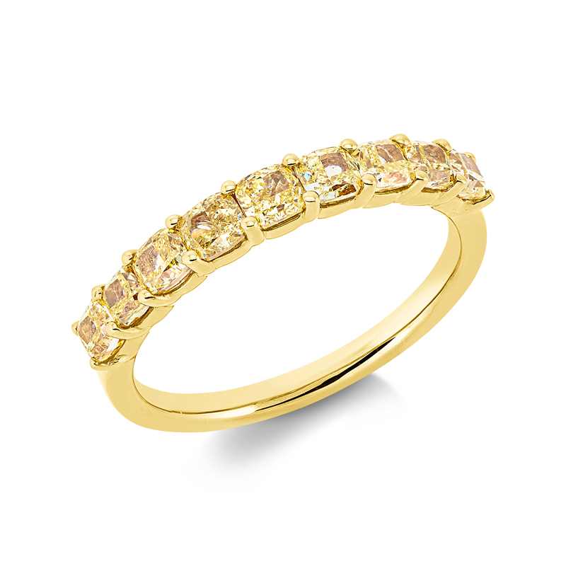 Ring    aus 750/-18 Karat Gelbgold mit 9 Diamanten 1
