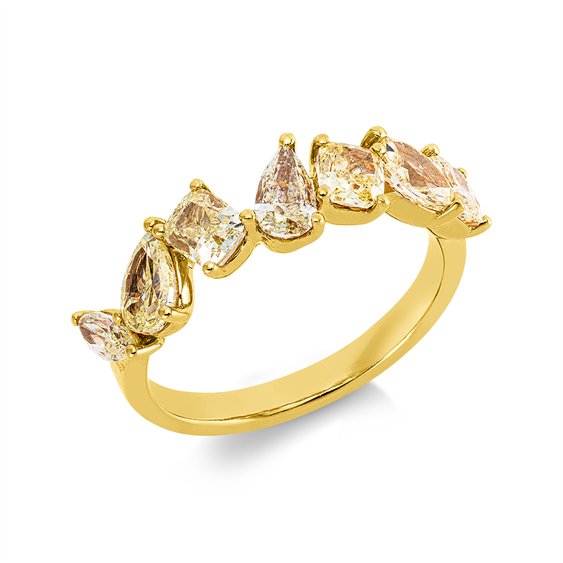 Ring    aus 750/-18 Karat Gelbgold mit 7 Diamanten 2