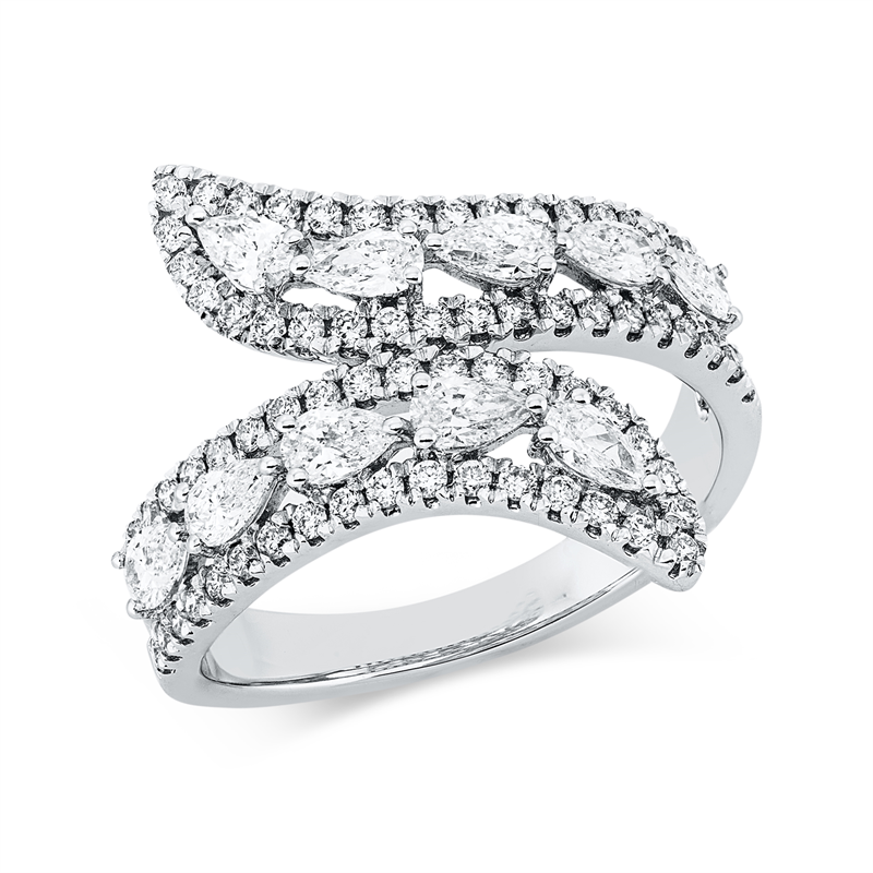 Ring    aus 750/-18 Karat Weißgold mit 82 Diamanten 1