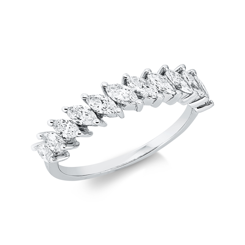 Ring    aus 750/-18 Karat Weißgold mit 11 Diamanten 0