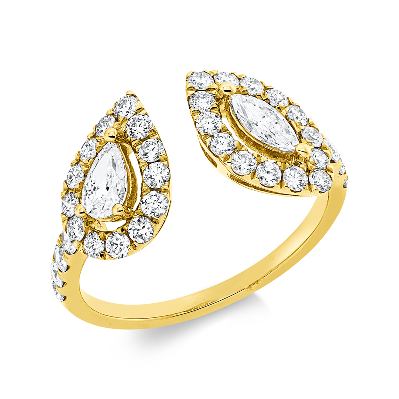 Ring    aus 750/-18 Karat Gelbgold mit 37 Diamanten 1