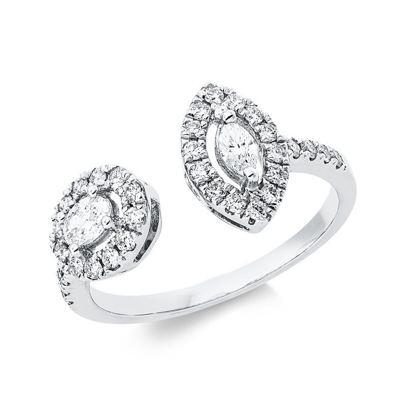 Ring    aus 750/-18 Karat Weißgold mit 36 Diamanten 0