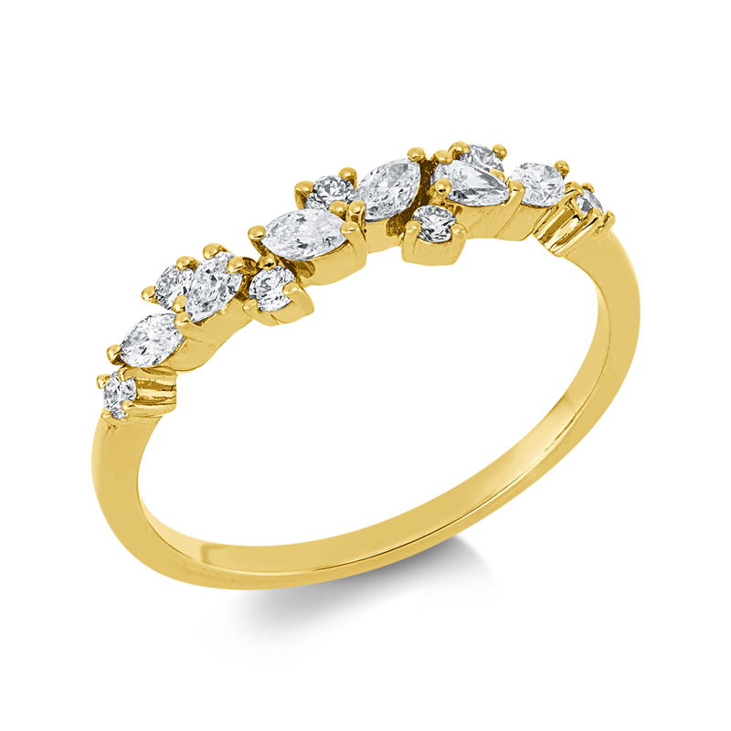 Ring    aus 750/-18 Karat Gelbgold mit 13 Diamanten 0