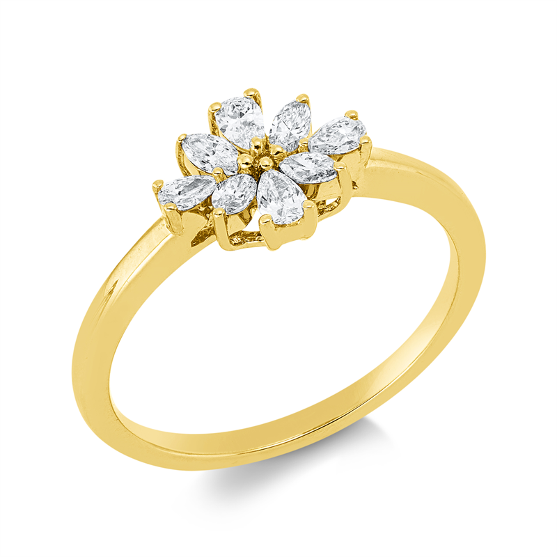 Ring    aus 750/-18 Karat Gelbgold mit 8 Diamanten 0