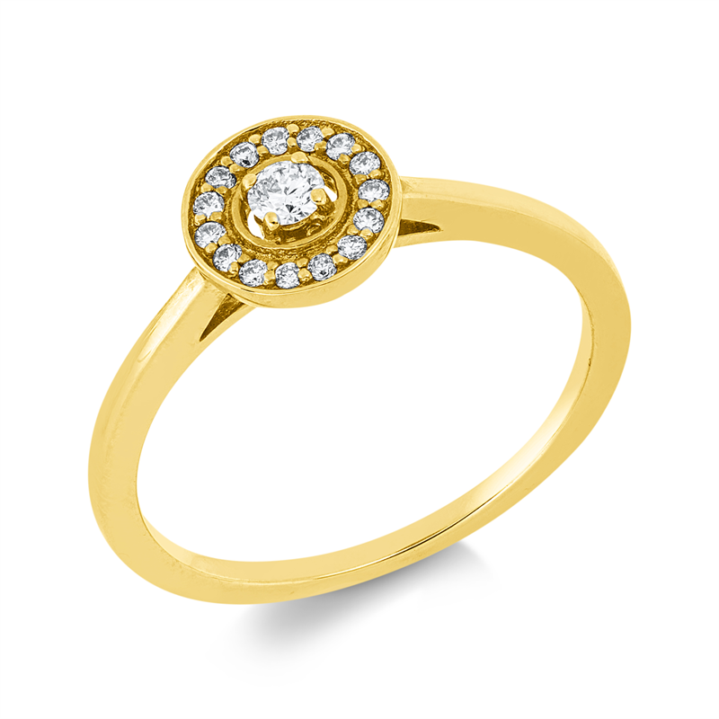 Ring    aus 750/-18 Karat Gelbgold mit 16 Diamanten 0