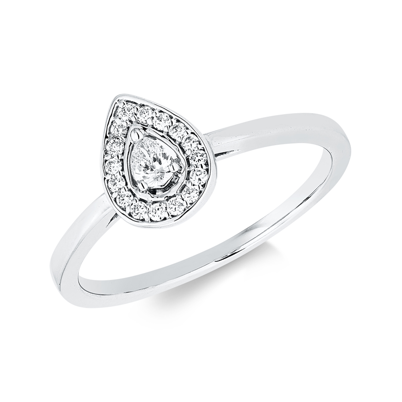 Ring    aus 750/-18 Karat Weißgold mit 17 Diamanten 0