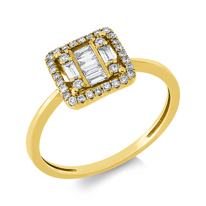 Ring    aus 750/-18 Karat Gelbgold mit 38 Diamanten 0