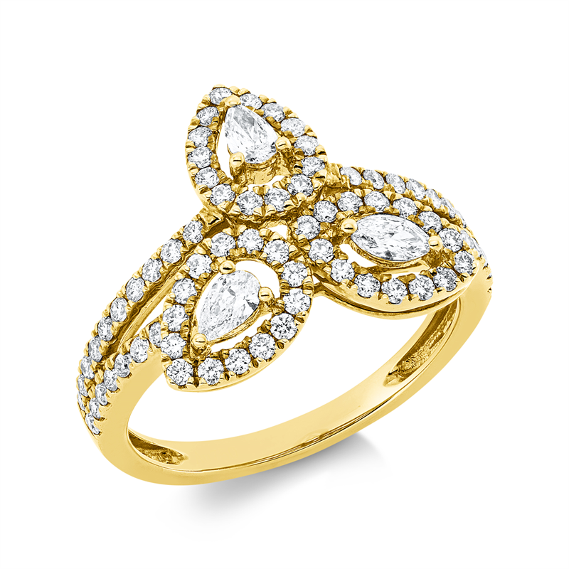 Ring    aus 750/-18 Karat Gelbgold mit 79 Diamanten 0