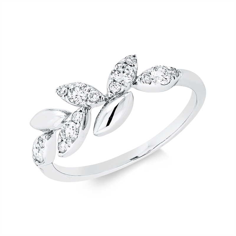 Ring    aus 750/-18 Karat Weißgold mit 15 Diamanten 0