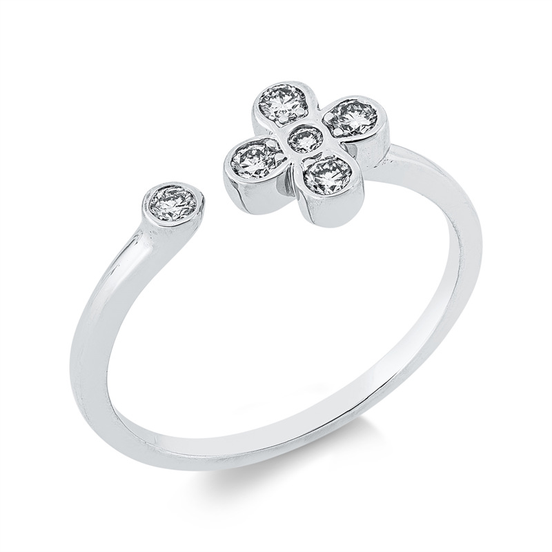 Ring    aus 750/-18 Karat Weißgold mit 6 Diamanten 0