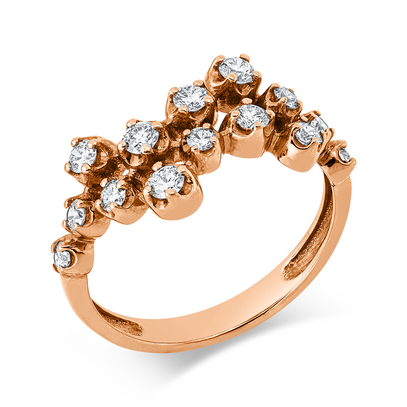 Ring    aus 750/-18 Karat Rotgold mit 14 Diamanten 0