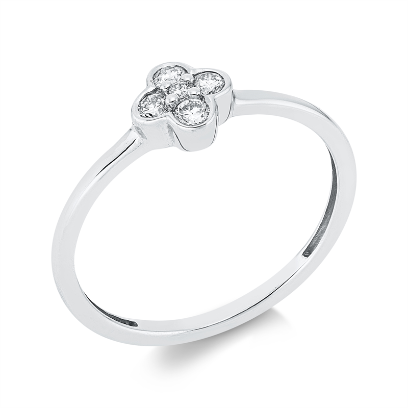 Ring    aus 750/-18 Karat Weißgold mit 5 Diamanten 0