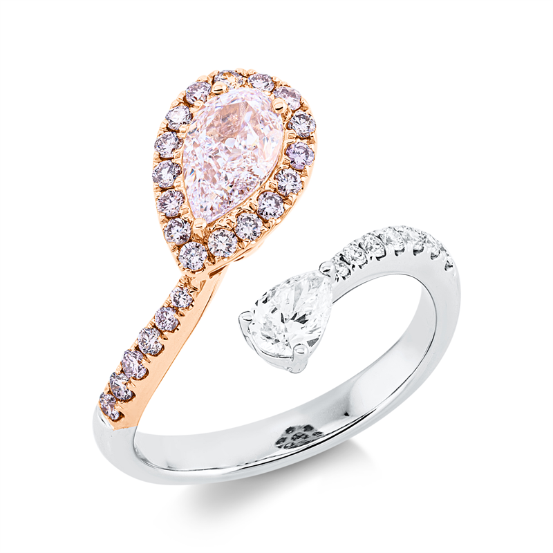 Ring    aus 750/-18 Karat Weißgold / Rotgold mit 31 Diamanten 1