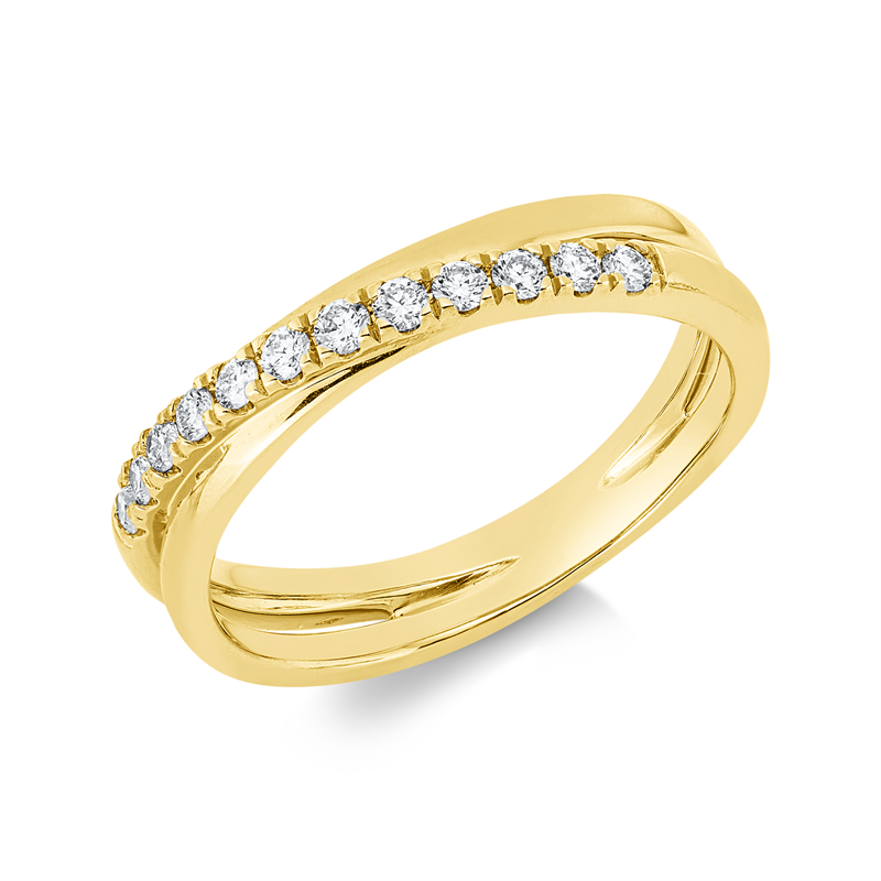 Ring    aus 750/-18 Karat Gelbgold mit 12 Diamanten 0