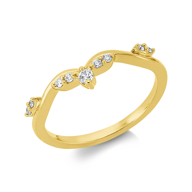 Ring    aus 750/-18 Karat Gelbgold mit 9 Diamanten 0