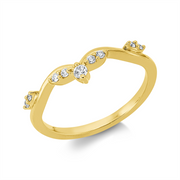 Ring    aus 750/-18 Karat Gelbgold mit 9 Diamanten 0