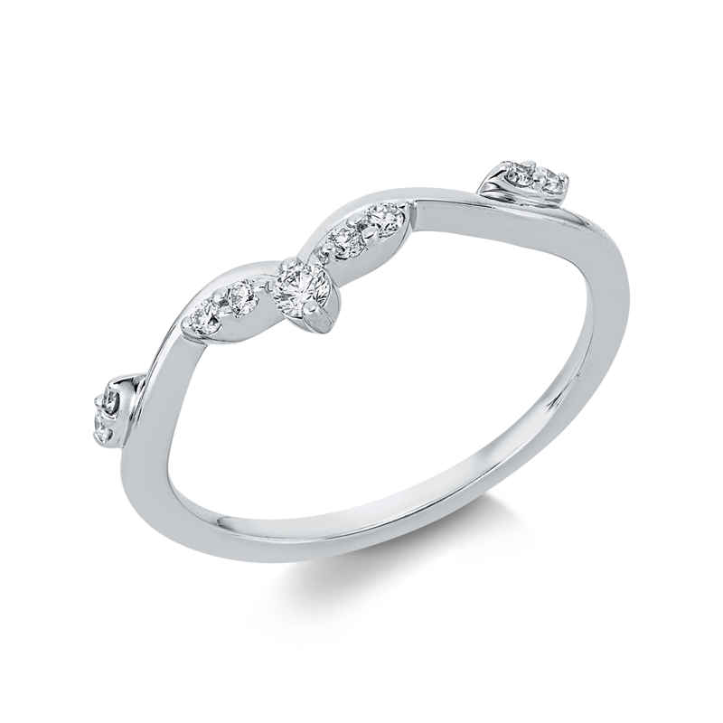 Ring    aus 750/-18 Karat Weißgold mit 9 Diamanten 0
