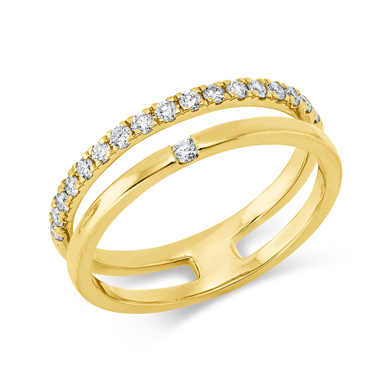 Ring    aus 750/-18 Karat Gelbgold mit 18 Diamanten 0