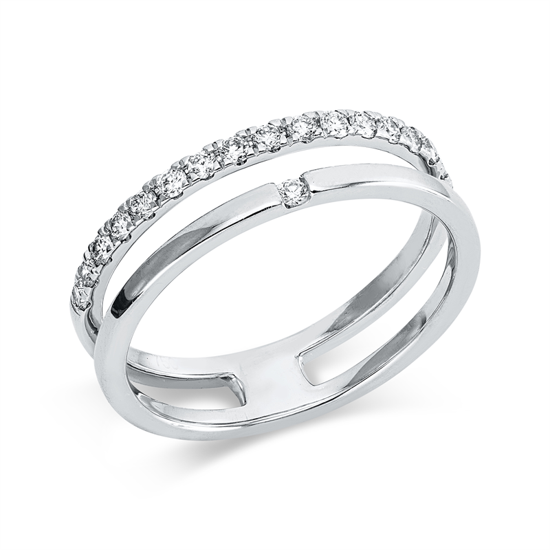 Ring    aus 750/-18 Karat Weißgold mit 18 Diamanten 0