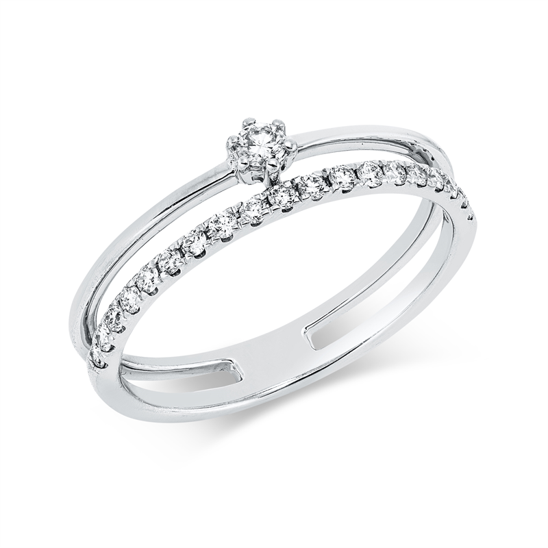 Ring    aus 750/-18 Karat Weißgold mit 20 Diamanten 0