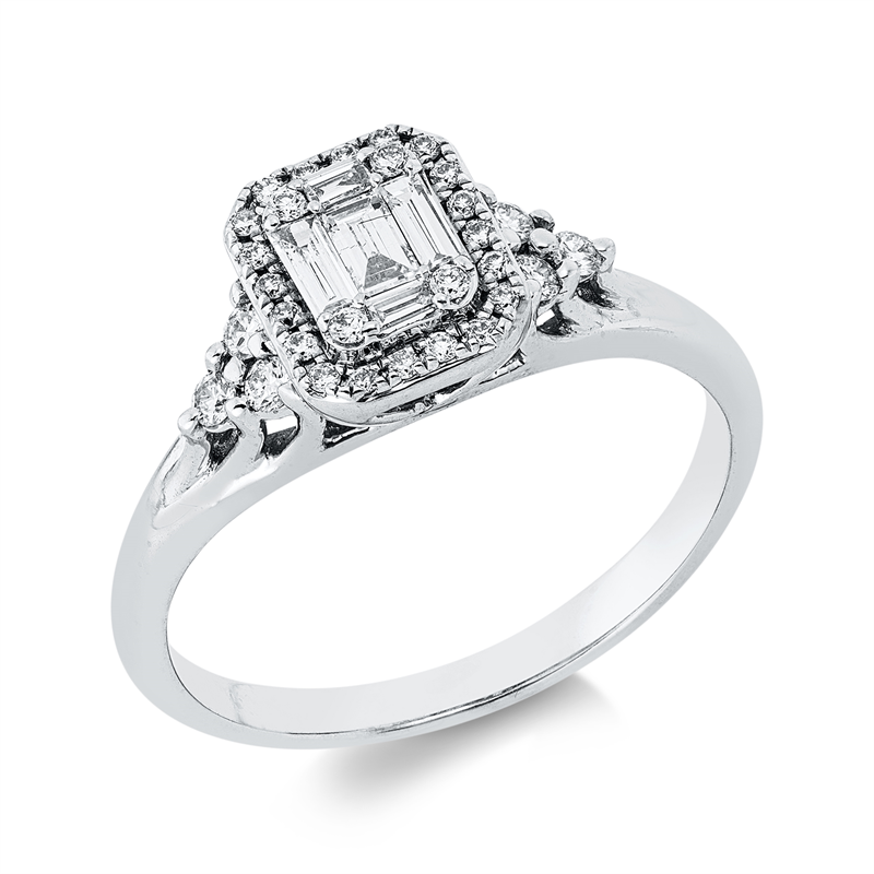 Ring    aus 750/-18 Karat Weißgold mit 35 Diamanten 0