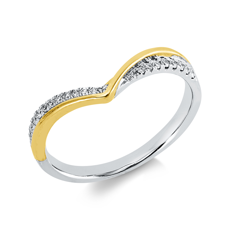 Ring    aus 750/-18 Karat Weißgold / Rotgold mit 20 Diamanten 0