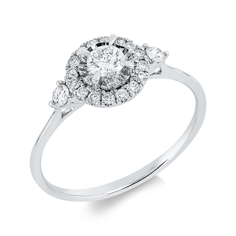 Ring    aus 750/-18 Karat Weißgold mit 19 Diamanten 0