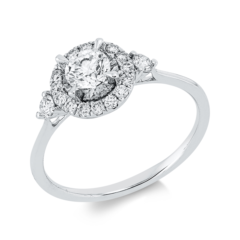 Ring    aus 750/-18 Karat Weißgold mit 19 Diamanten 0