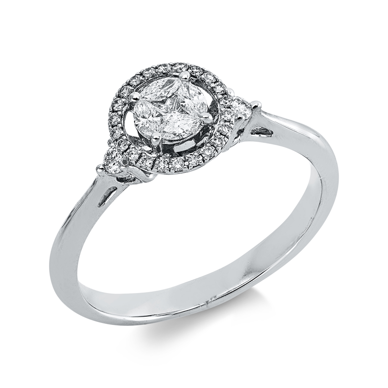Ring    aus 750/-18 Karat Weißgold mit 29 Diamanten 0