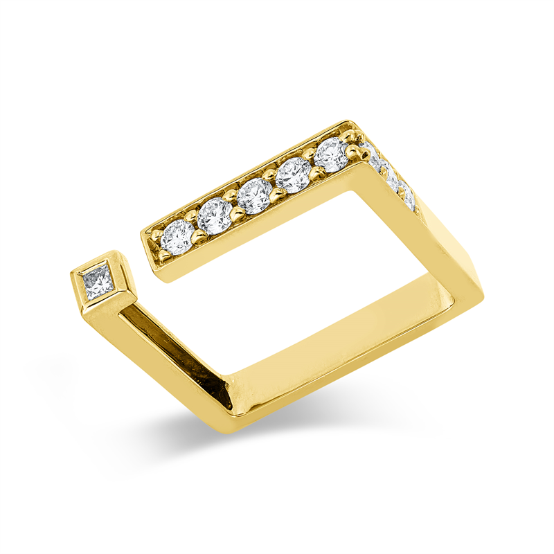 Ring    aus 750/-18 Karat Gelbgold mit 9 Diamanten 0