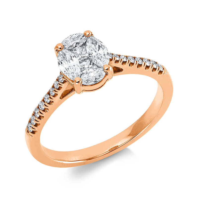 Ring    aus 750/-18 Karat Rotgold mit 22 Diamanten 0
