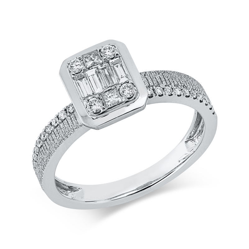 Ring    aus 750/-18 Karat Weißgold mit 32 Diamanten 0