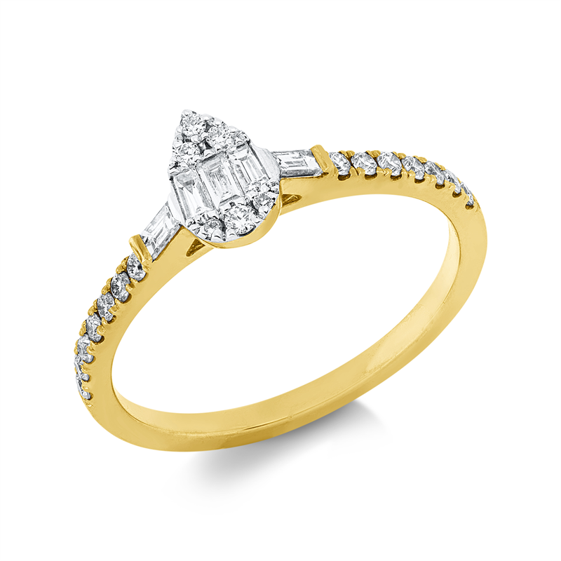 Ring    aus 750/-18 Karat Gelbgold mit 25 Diamanten 0