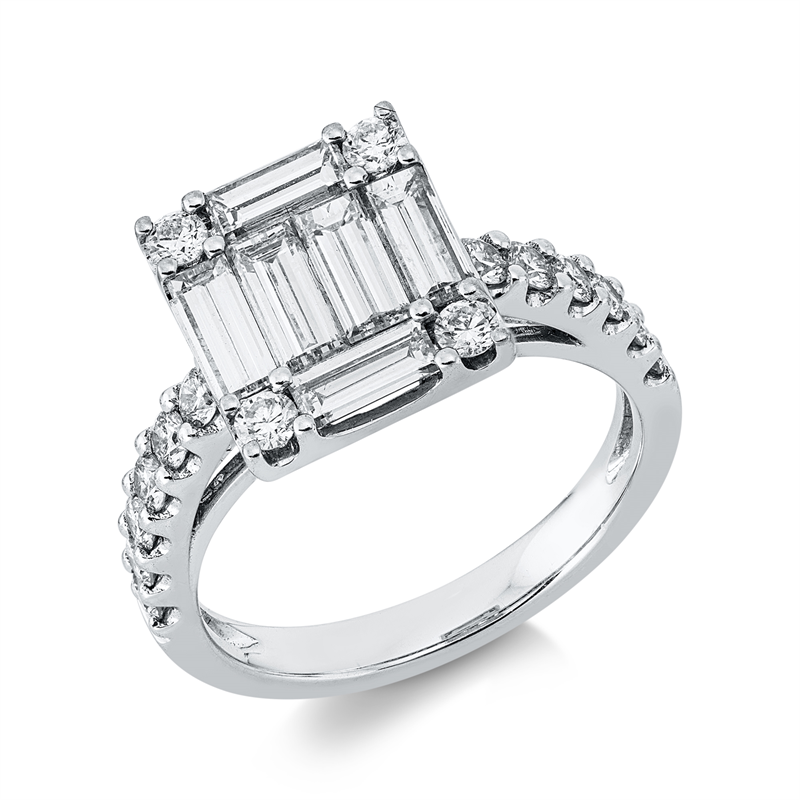 Ring    aus 750/-18 Karat Weißgold mit 22 Diamanten 1