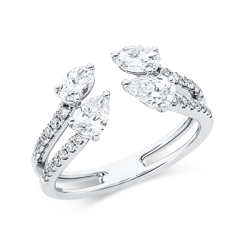 Ring    aus 750/-18 Karat Weißgold mit 30 Diamanten 1