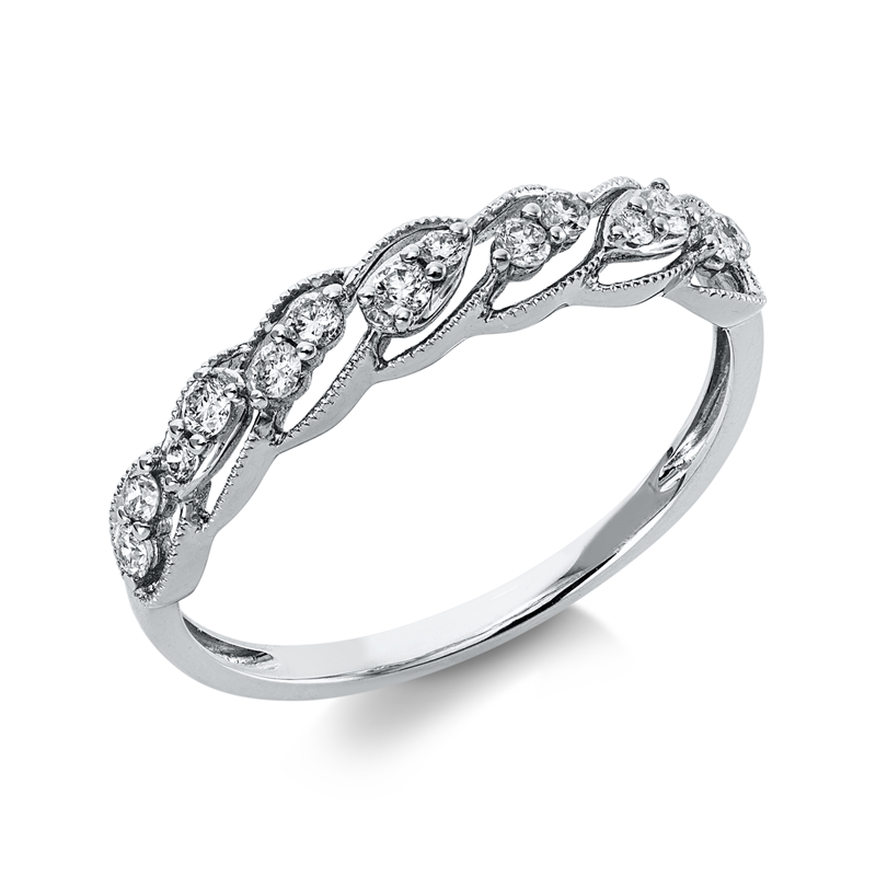 Ring    aus 750/-18 Karat Weißgold mit 14 Diamanten 0