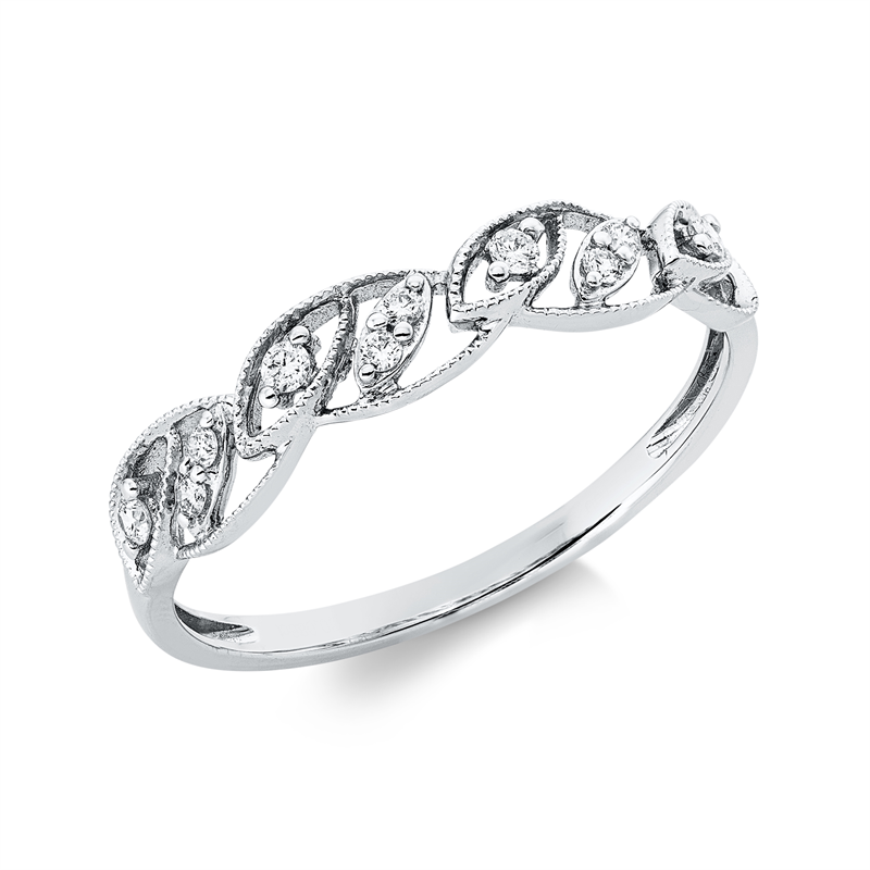 Ring    aus 750/-18 Karat Weißgold mit 10 Diamanten 0