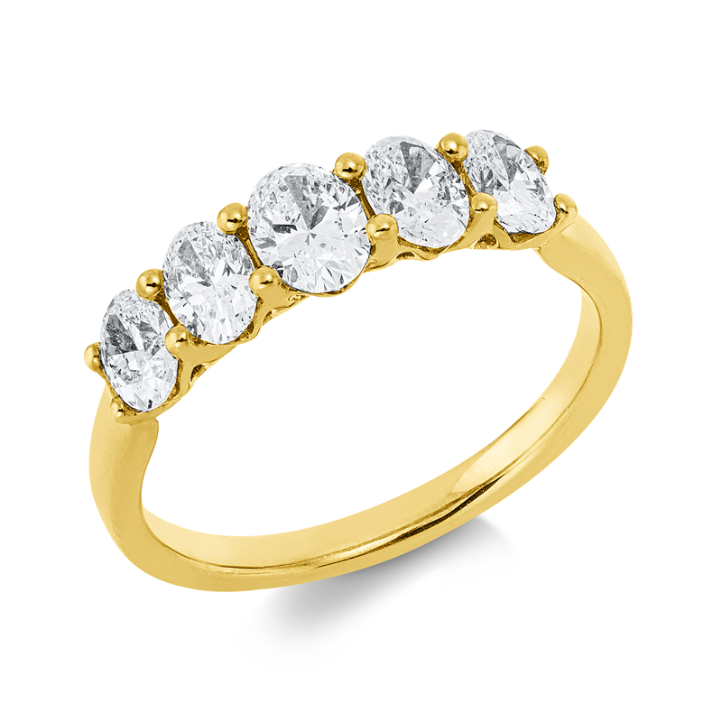Ring    aus 750/-18 Karat Gelbgold mit 5 Diamanten 1