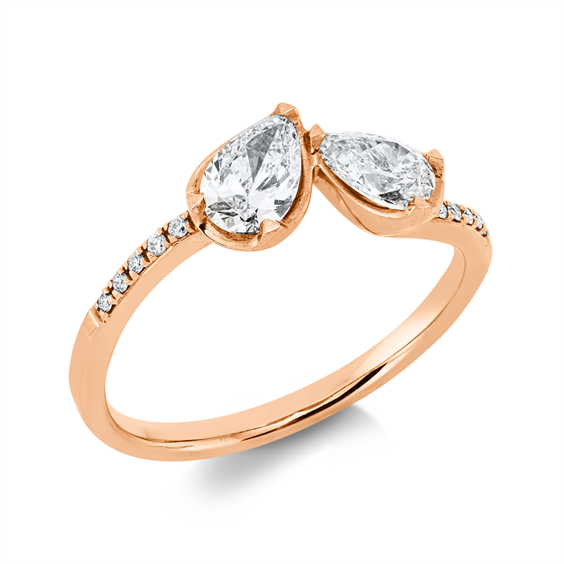 Ring    aus 750/-18 Karat Rotgold mit 12 Diamanten 0