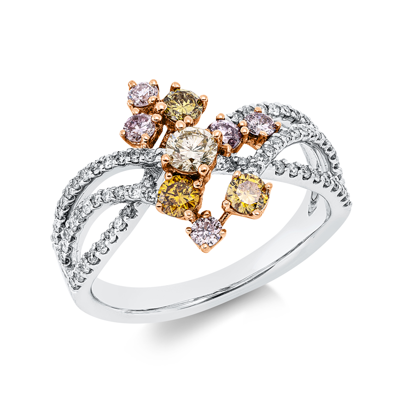 Ring    aus 750/-18 Karat Weißgold / Rotgold mit 79 Diamanten 0