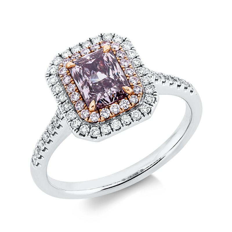 Ring    aus 750/-18 Karat Weißgold / Rotgold mit 65 Diamanten 1